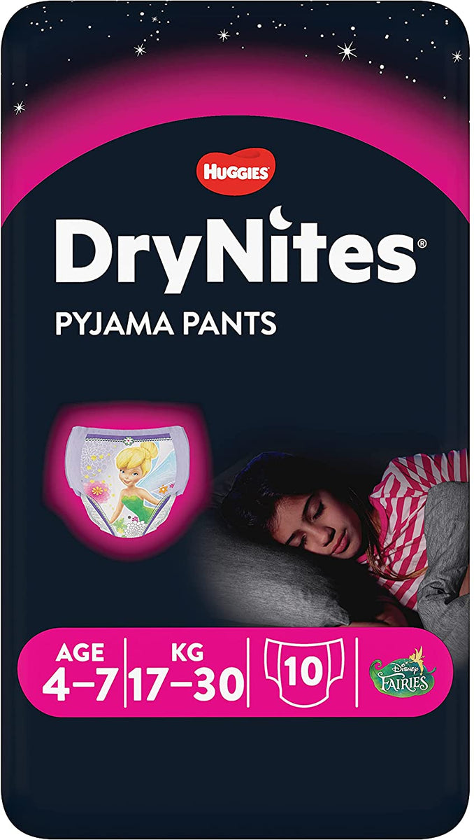 Huggies Drynites Pyjama Pants for Girls, Age 4-7 Years (17-30kgs