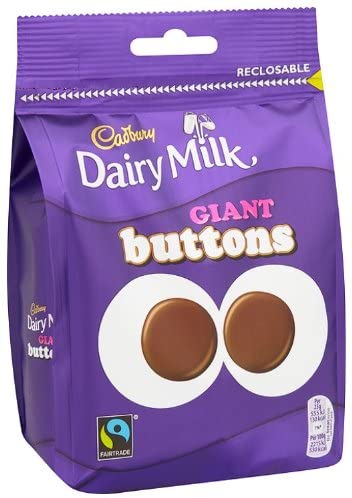 Cadbury Dairy Milk Chocolate Giant Buttons 119 Grams (Pack of 5)