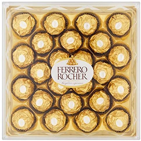 Ferrero Rocher Fine Hazelnut Chocolate 24 Piece Gift Box, Net Wt 10.6 Oz (300g) by Ferrero