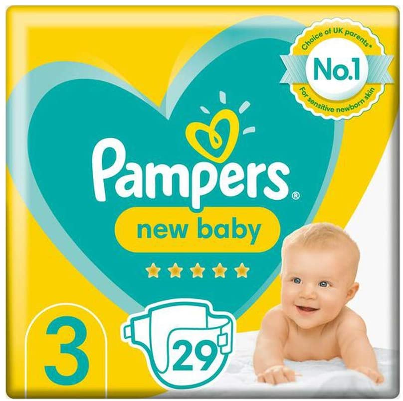 Pampers New Baby Size 3, 6kg-10kg, 29 Nappies