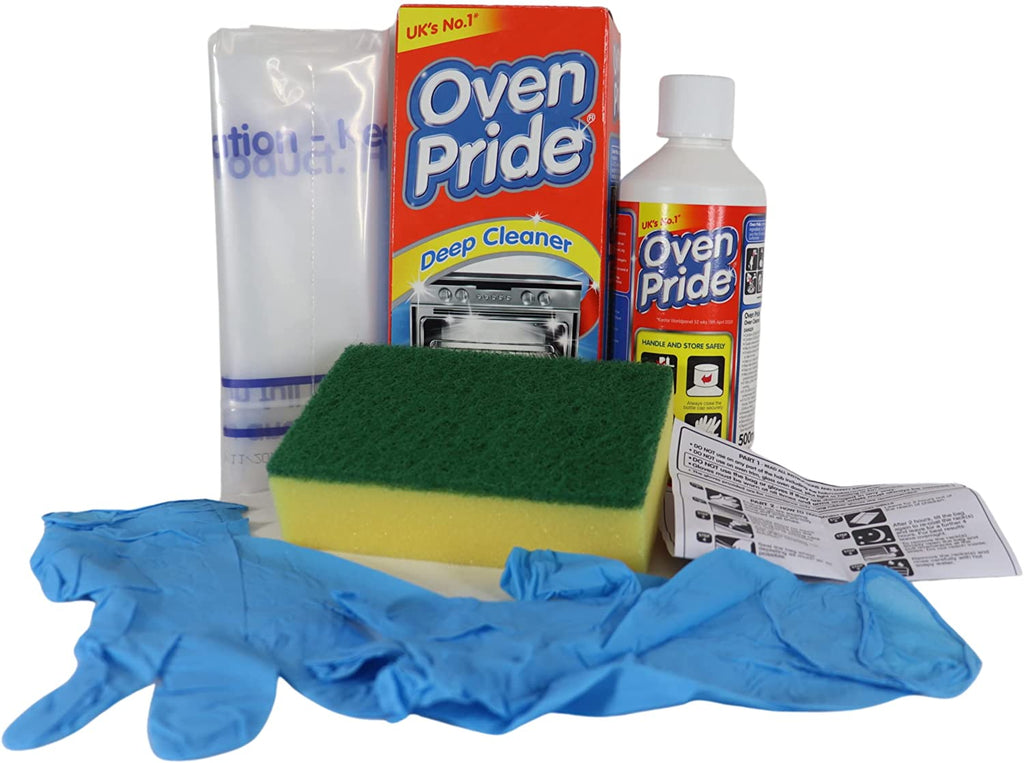 2 X 500 Oven Pride Complete Oven Cleaner Kit With 1 Degreaser Sponge And Instructions| Bags For Cleaning Oven Racks| HG Oven| Grill & Barbecue Cleaner Spray| Easy To Use