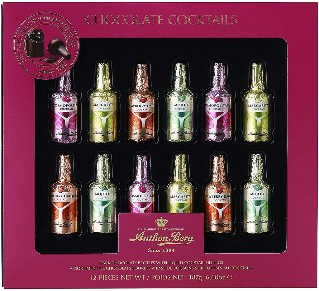 Anthon Berg - Chocolate Liqueurs - Cocktails Flavours - 12 bottles 187g - With a delicious liquid filling